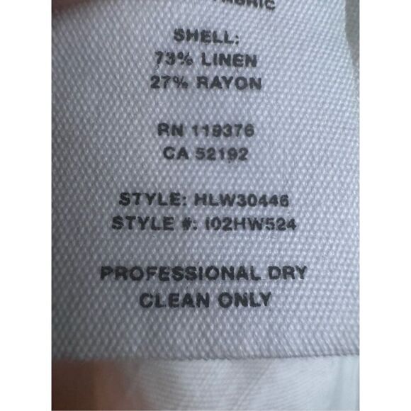 Helmut Lang White Linen Asymmetric Top V Neck Size 4 - Picture 10 of 10